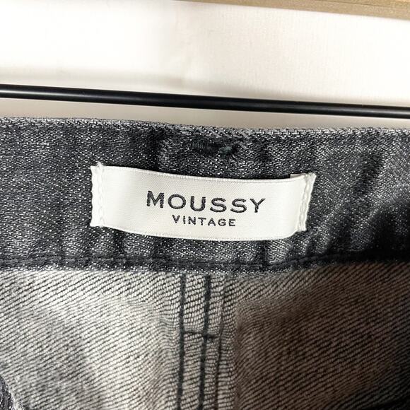 Moussy Howa Jeans Washed Black Mid-Rise Raw Hem Ankle Whiskering Sz 30 - Picture 7 of 11